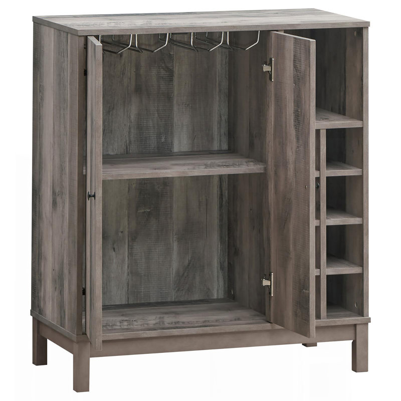 Armoire à vin en acacia patiné avec 2 portes
