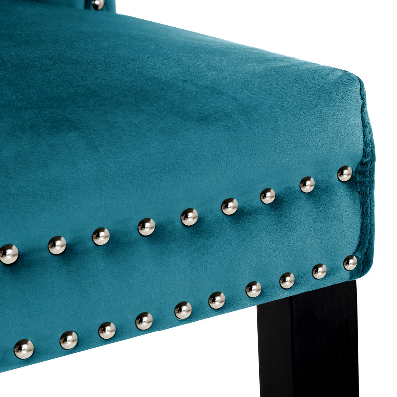Chaise parsons rembourrée en velours Kirsten, Sarcelle