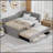  Upholstered Daybed with Trundle and Three Drawers, Space-Saving and Multi-Functional-1248376314-1248376293