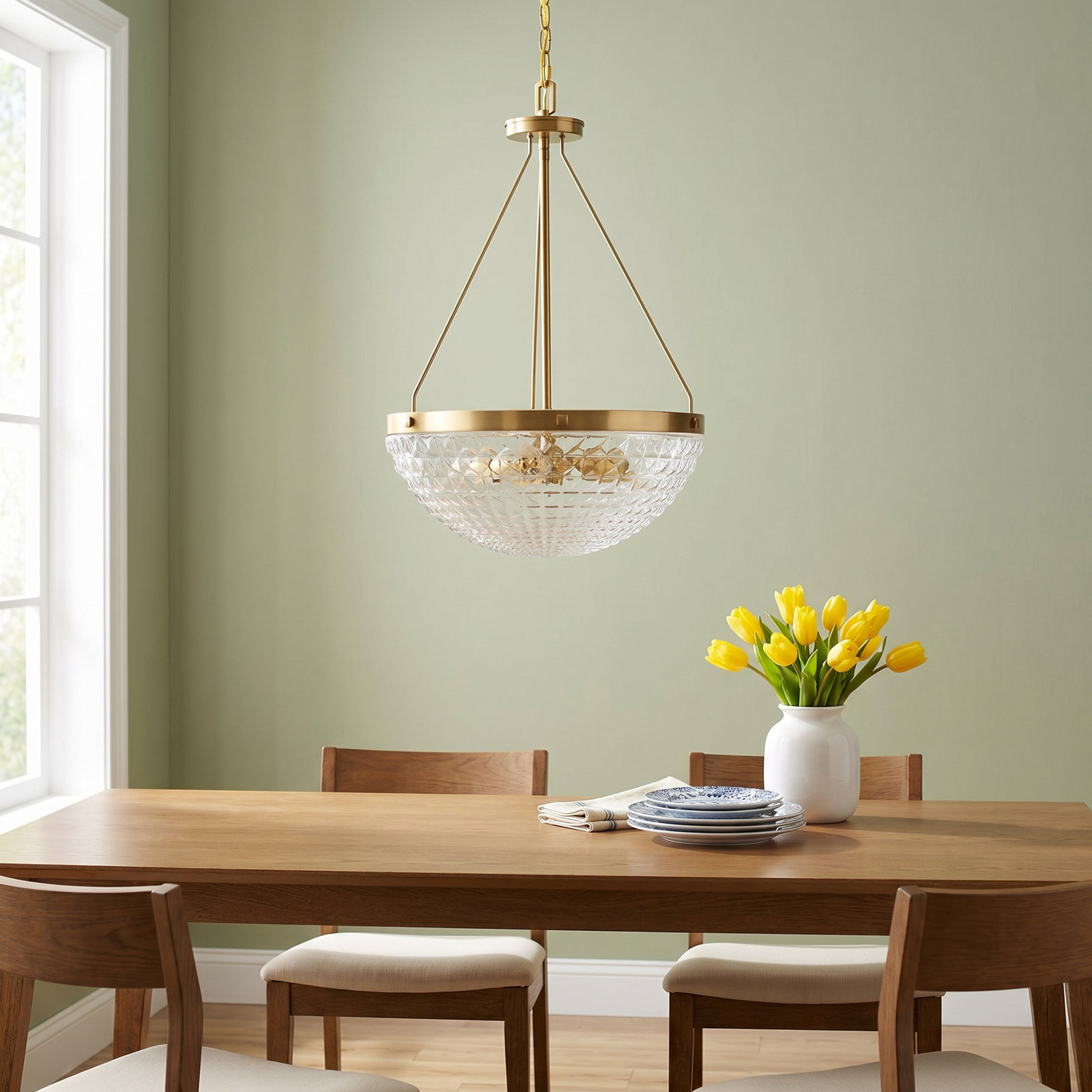 Neroli 3 Light Glass Iron Dimmable Pendant