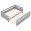 Lit plateforme simple avec garde-corps - Structure de lit simple convertible en bois massif pour lit simple, gris-384245131