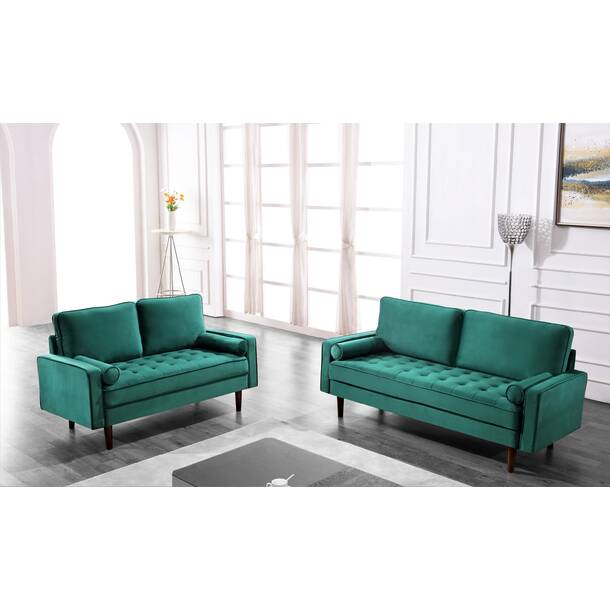 Mercer41 Hazen 69.6'' Velvet Settee & Reviews | Wayfair