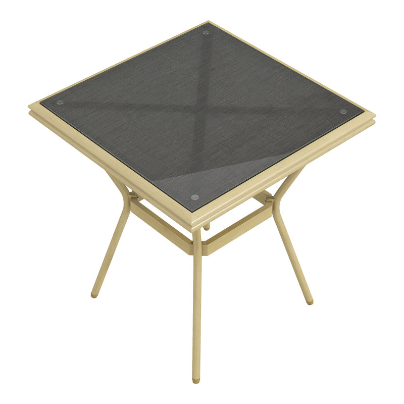 Joswick Square Metal Outdoor Dining Table , 27.5'' in. W 27.5'' in. D, Brown