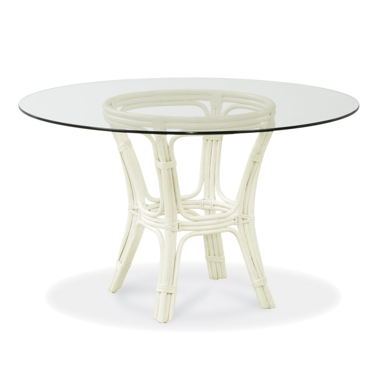 Trellis Round Glass Dining Table, 29" H x 48" L x 48" W, Nickel