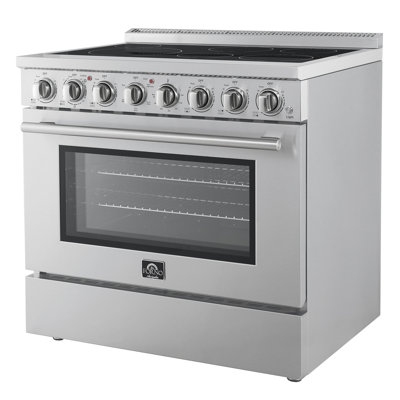 Forno Paolo 36 Inch Freestanding Electric Range, 5.44 cu.ft., True Convection Oven, Energy Efficient