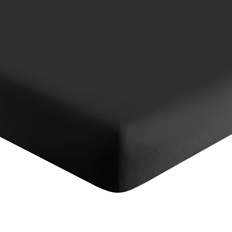 Lieselotte Extra Deep 100% Microfiber Brushed 40 cm Fitted Sheet, Double (4'6), Black