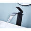 Robinet de salle de bain noir mat à poignée simple avec drain escamotable, acier inoxydable, débit d'eau stable, installation rapide pour éviers sans trop-plein-121627649