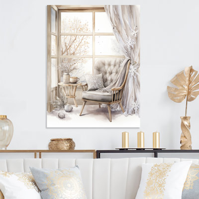 Cozy Winter Cottage Retreat II - Glamourous Home Metal Wall Art