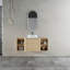 Meuble-lavabo mural 48 po avec lavabo d'art en céramique et 2 tablettes de rangement, porte à fermeture en douceur, emballage KD, contreplaqué