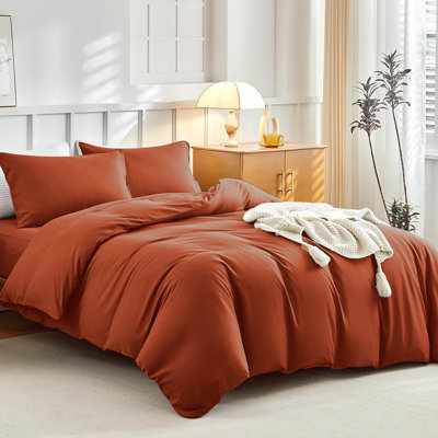 Super Soft Microfibre Reversible Plain Duvet Cover Set