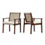 Ensemble de 2 fauteuils de salle à manger d'extérieur en bois d'acacia et rotin tressé pour terrasse-323971193-323971194