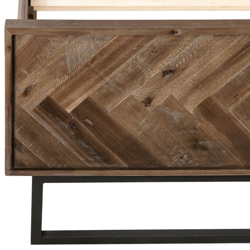 Holbrook Acacia and Iron Panel Bed