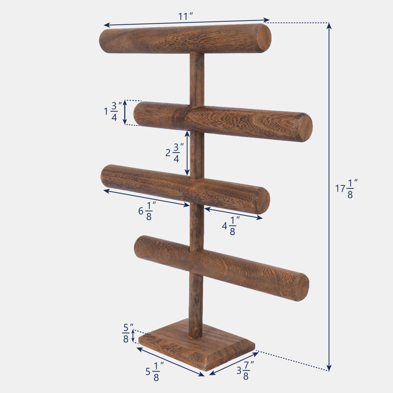 Support à bijoux en bois à 4 niveaux