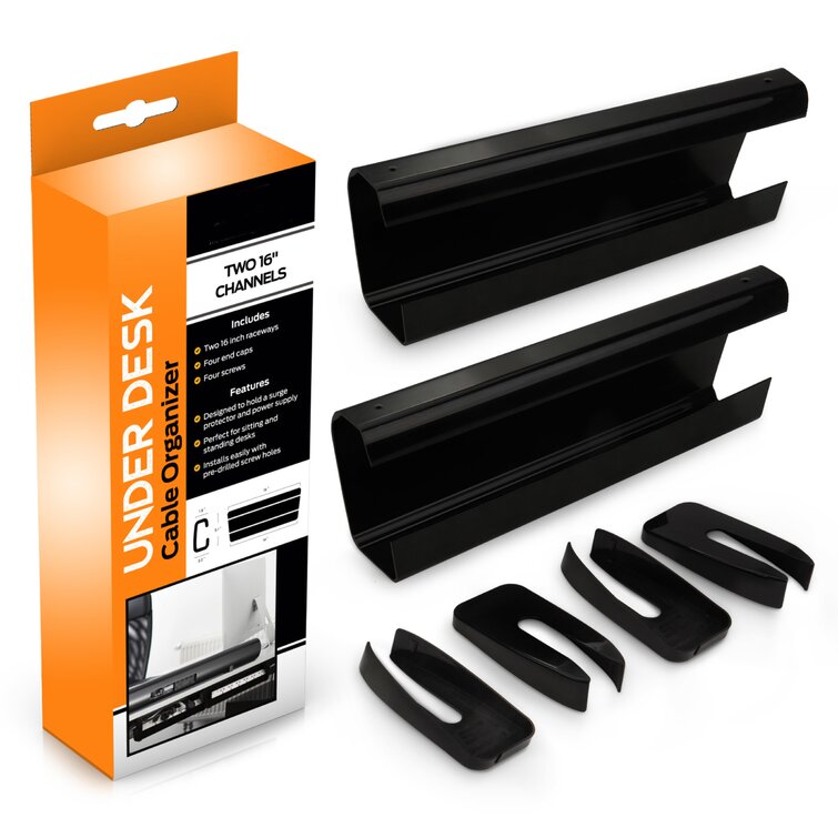 Hastings Home Cable Management Trays - 2-Pack 16-Inch Raceway