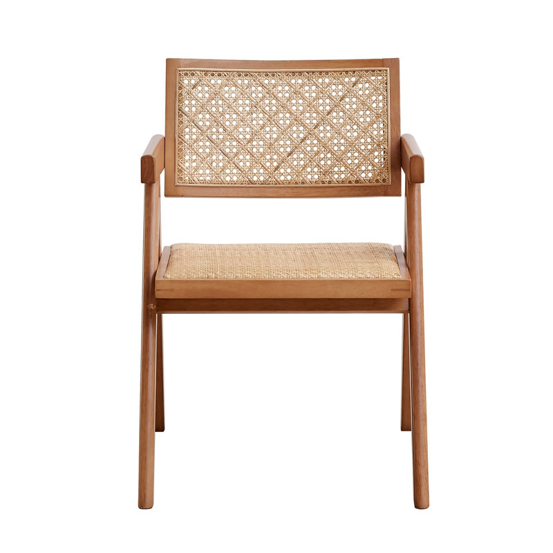 Ensemble de 2 chaises de salle à manger décontractées en rotin