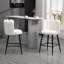 HOMCOM Bar Stools Set of 2 Modern Boucle Shell Barstools Steel Base Cream