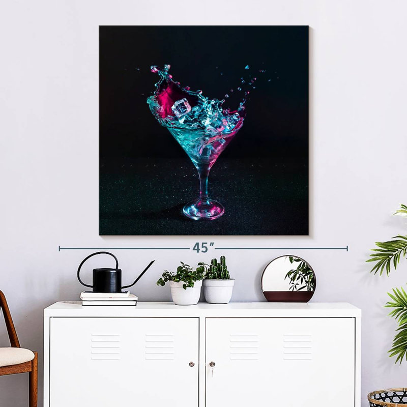 Yarlin Neon Martini Cocktail, 33" H x 33" W