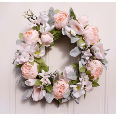 18-inch Handmade Artificial Rose Wreath For Your Front Door