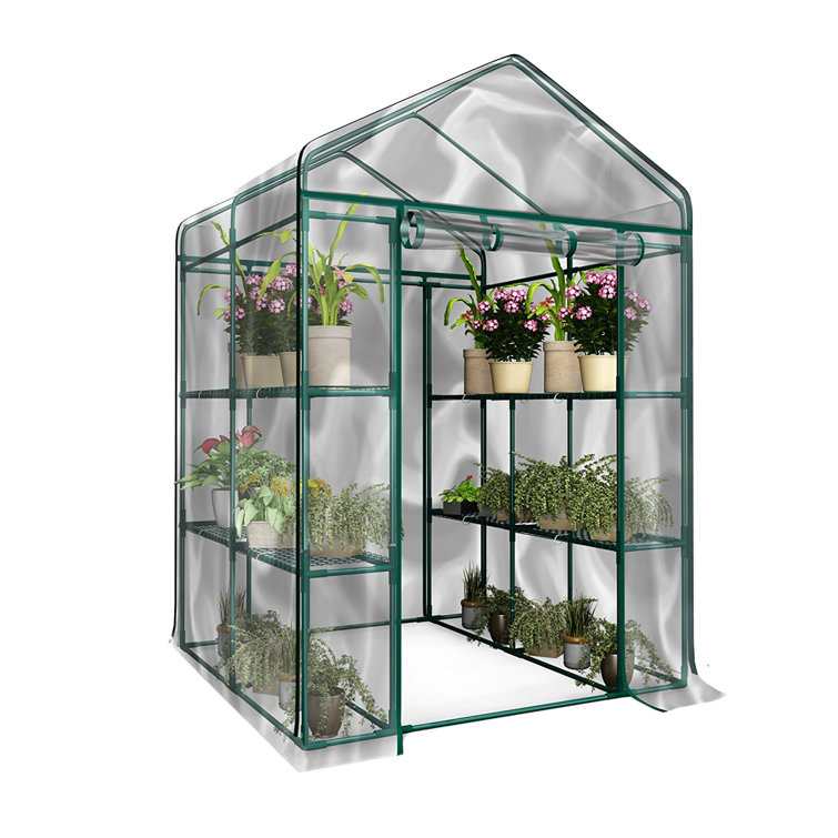 Etheldreda Greenhouse - Portable Greenhouse with 8 Shelves and PVC Cover for Indoor or Outdoor Use
