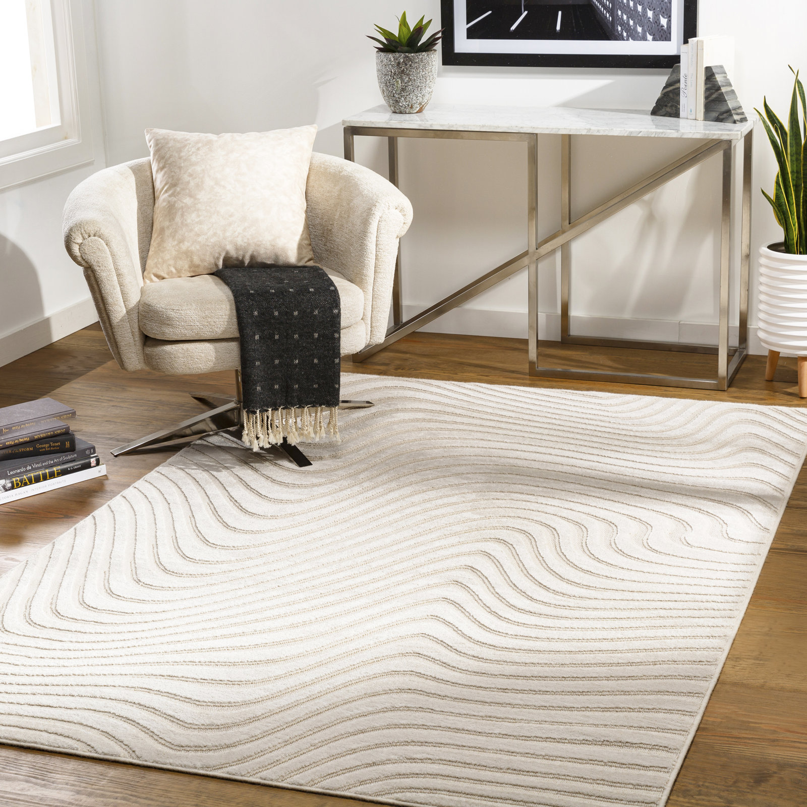Ricki Abstract Rug, Rectangle 3'11" x 5'7"