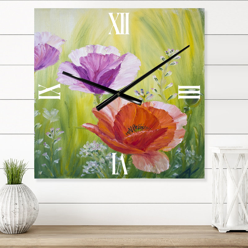 Horloge murale Poppies in the Morning, Grand