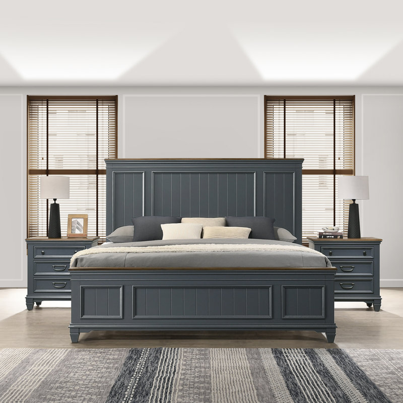 Semaj Piece Bedroom Set, King, Blue