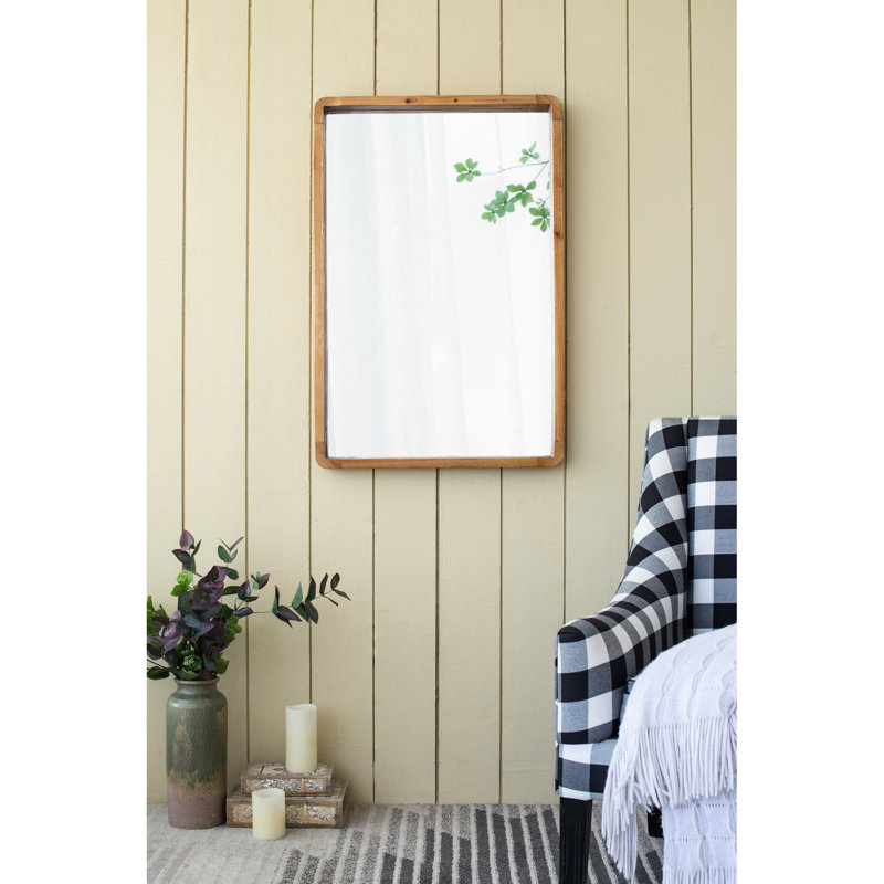 Miroir en bois 24 "x 36" dans une ambiance vibrante - créer une atmosphère rustique et chaleureuse pour le salon