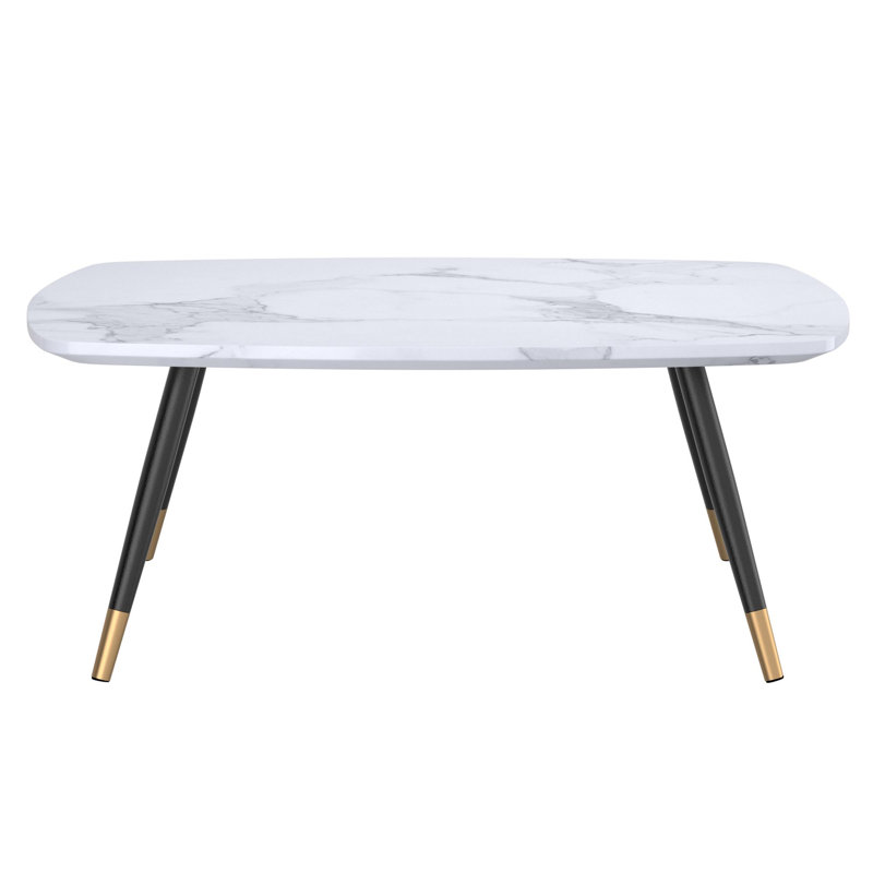 Table basse rectangulaire blanche et noire Donald