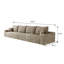 Canapé modulaire 140 po Cloud, canapé modulaire moderne avec assise profonde, canapé rembourré pour chambre à coucher, aucun assemblage requis, chameau (tissu velours côtelé moelleux)-1284117138