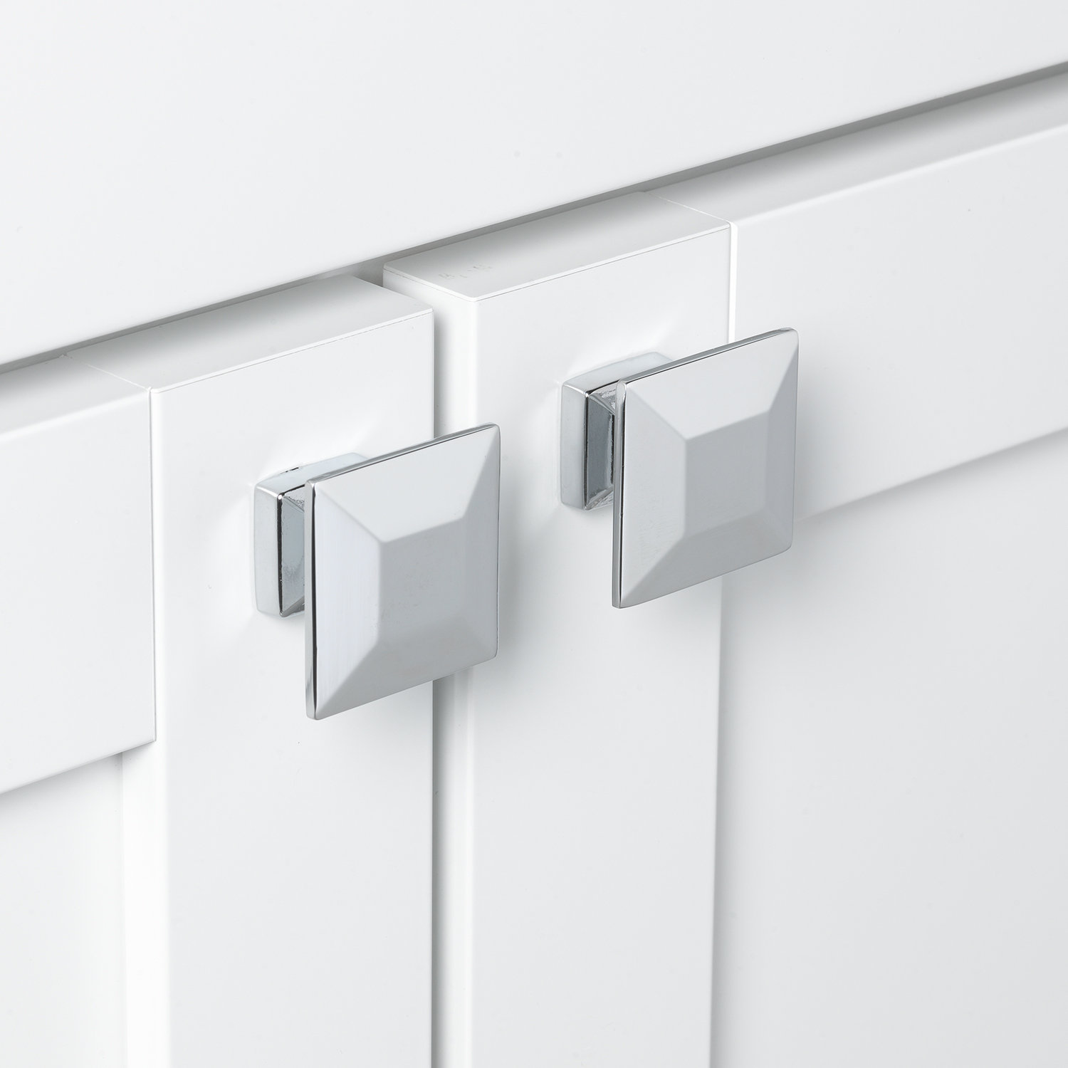 Square Cabinet Knob, Polished Chrome