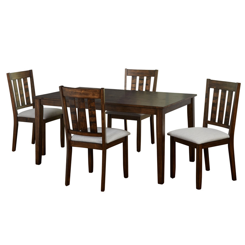 Ensemble de salle à manger Rhem, Brun, 5 pièces : 1 table, 4 chaises