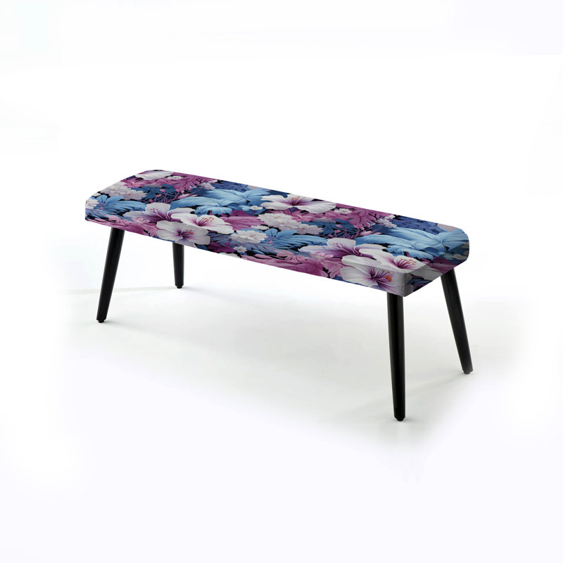 Lace Veil - Banc rembourré, Motif tropical de paysage de rêve tranquille