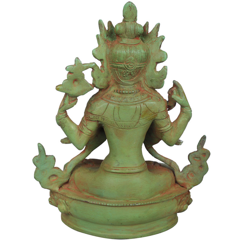 Statue de divinité tibétaine Chenrezig Shadakshari Lokeshvara