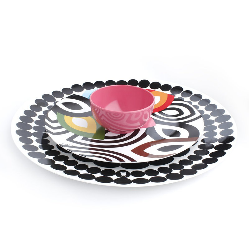 Assiette plate en mélamine 4 pièces Foli