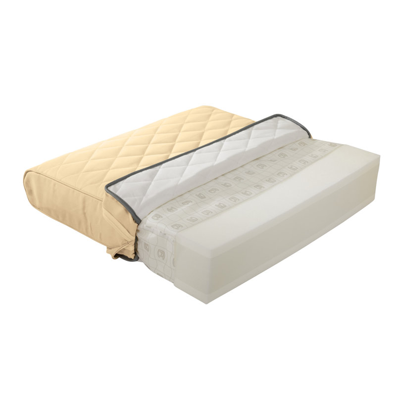 Montlake Outdoor Loveseat Back Cushion, Chamomile, 4" H x 25" W x 22" D