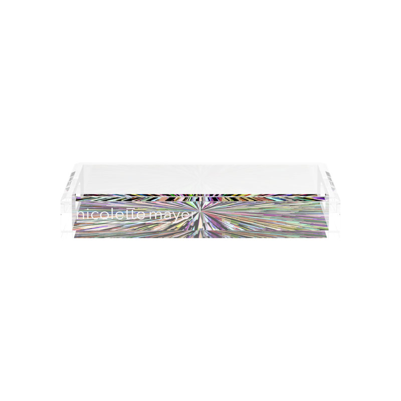 Plateau décoratif en acrylique Fireworks, Noir, noir, noir, noir, H 2 po x l 12,5 po x P 7,75 po