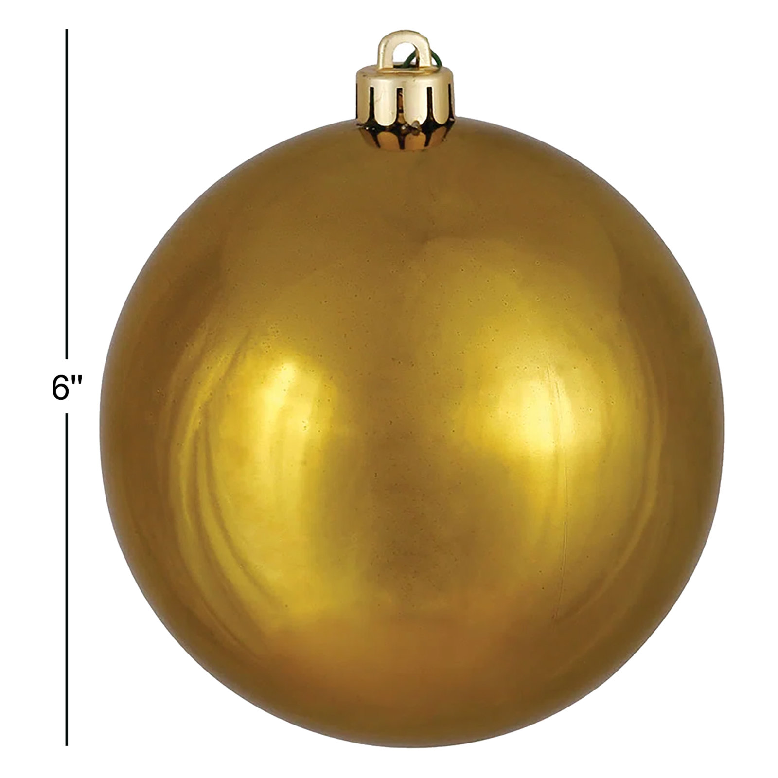 Christmas Ball Ornament, 6" H x 6" W x 6" D, Olive