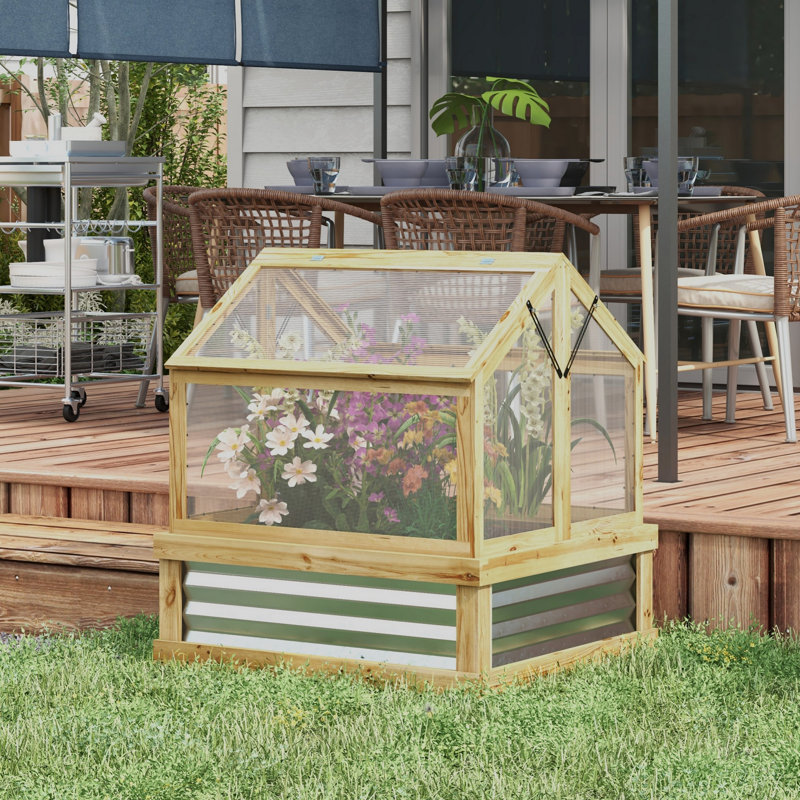 Lit de jardin surélevé avec serre en polycarbonate