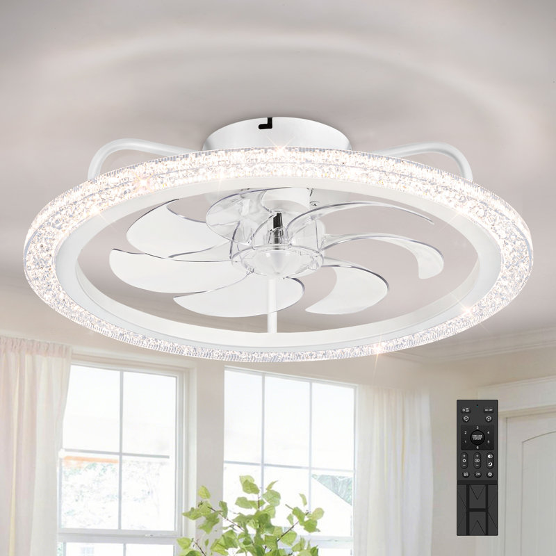 20" Led Ceiling Fans With Light Kit And Remote Control