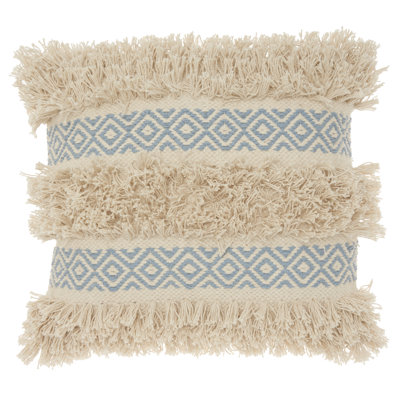 Fringed Cotton Throw Pillow