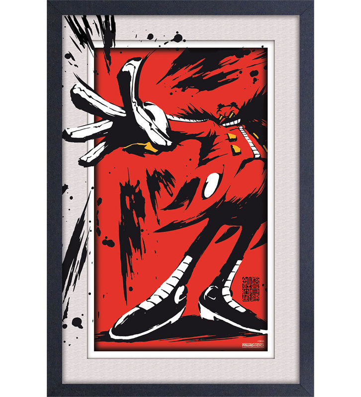 Sonic - Eggman Splatter 11 x 17 sous plexi, affiche encadrée