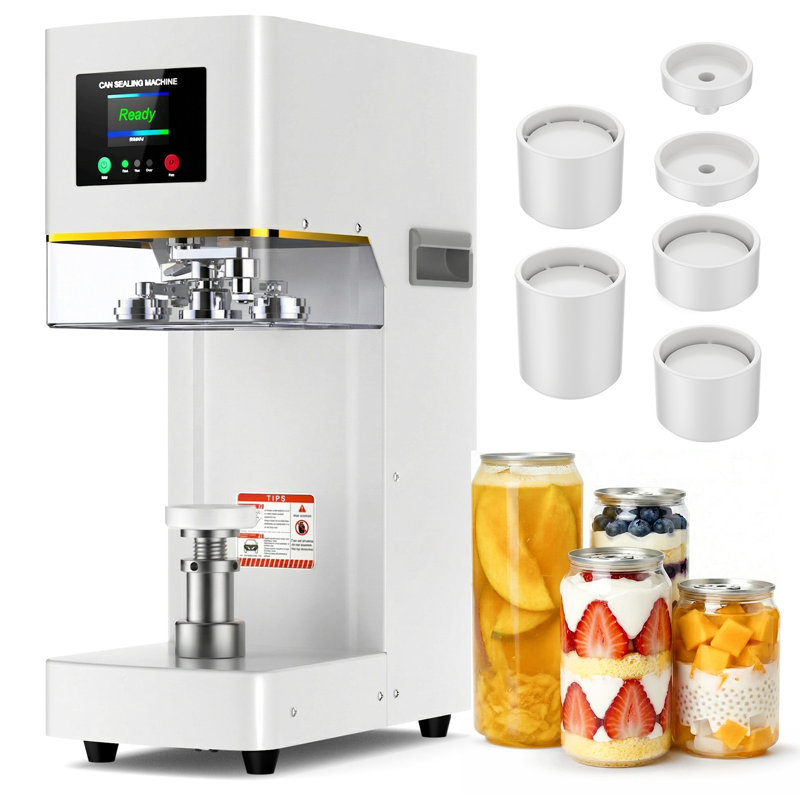 Automatic Commercial Can Sealer Machine, Beverage Can Sealing Machine With 6 Size Adapters for Cafe, Food Truck and Drink Shop  >