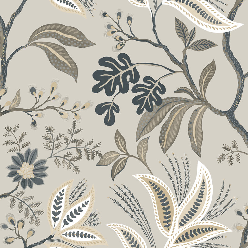 Rouleau de fleurs Addiston, Gris / beige / ivoire