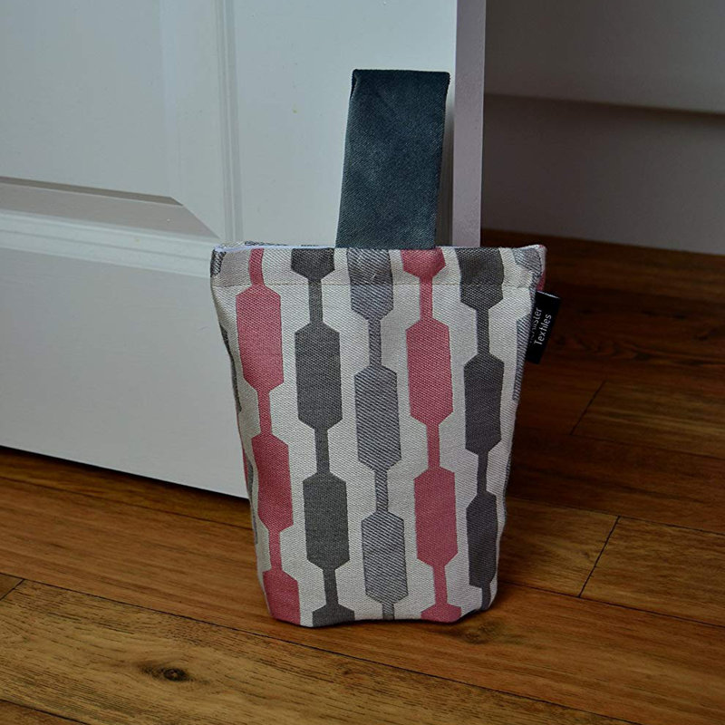 Zebedee Door Wedge Weighted Floor Stop, Pink/Grey