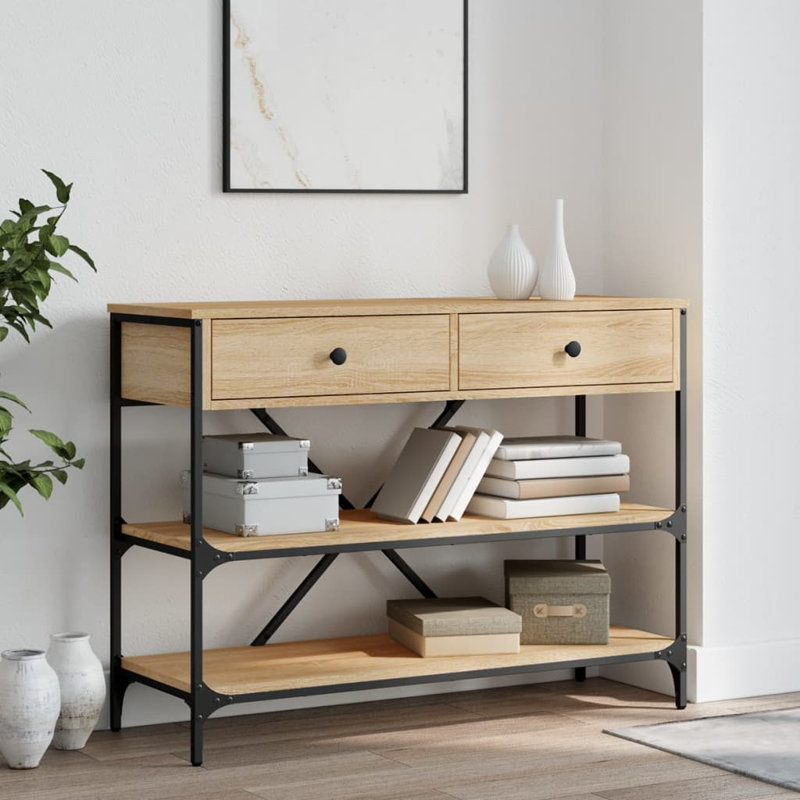 Regnier Console Table, Sonoma Oak, 75cm L x 34.5cm W x 75cm H