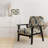 Cobalt Blue Scrollwork Swirls Victorian Pattern II - Upholstered Floral Accent Chair-1244380872