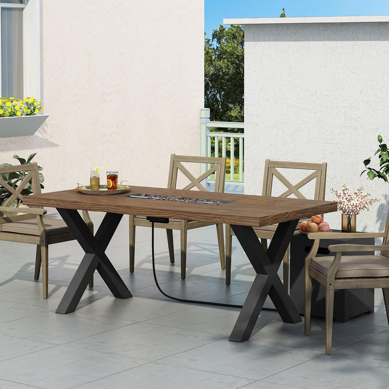 Table d'extérieur d'extérieur au propane pour foyer d'extérieur au propane en béton - 40 000 BTU (couvercle de réservoir non inclus)