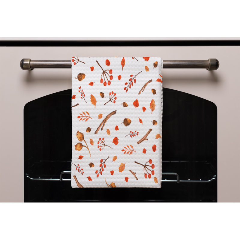 Cotton Floral Waffle Kitchen Towel