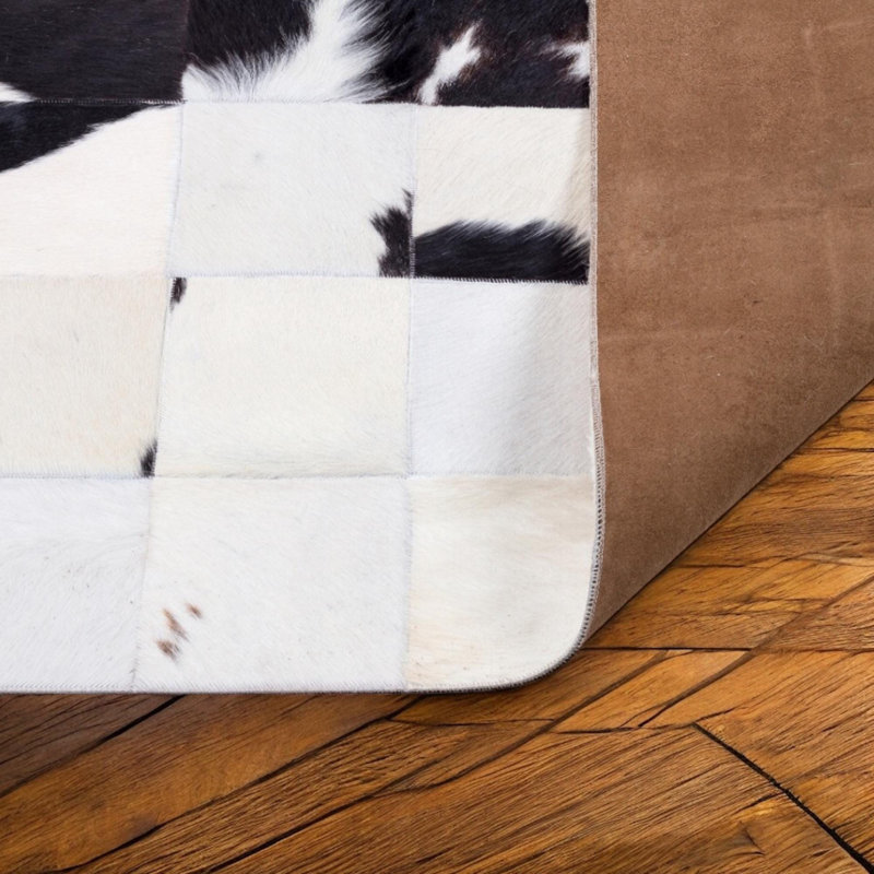 Tapis en peau de vache naturelle, tapis moderne, Rectangulaire 10 pi x 8 pi