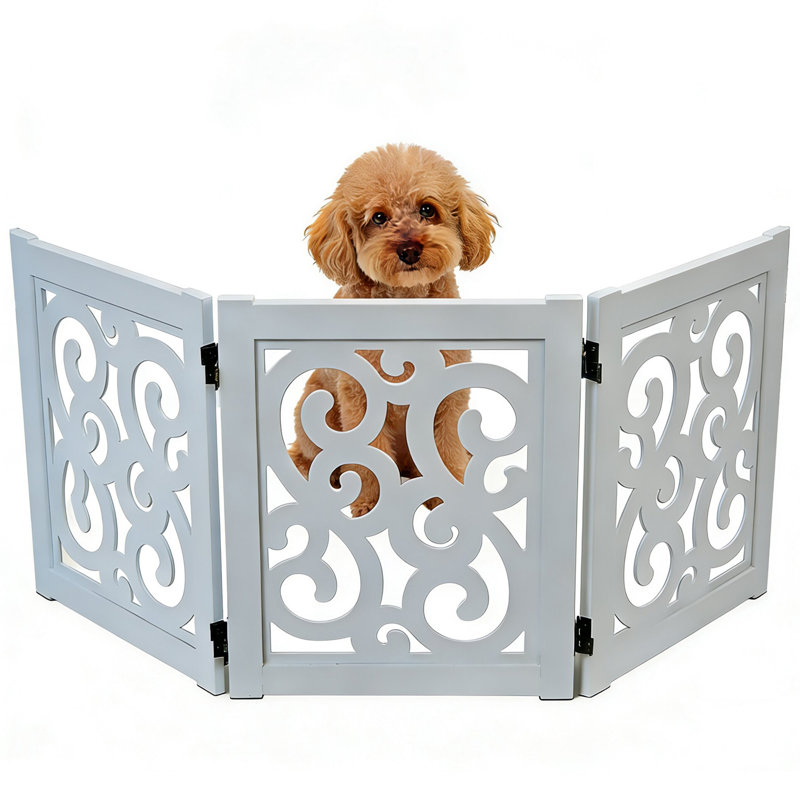 Ashfield & Harkness: Scroll 3 Panel Pet Gate - Grey, Gray